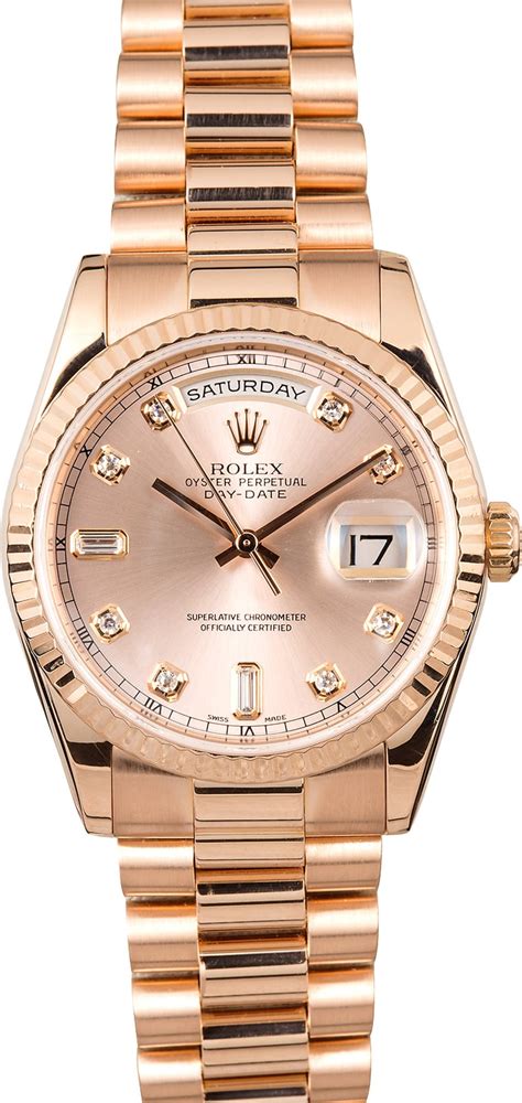 rolex president day date rose gold|Rolex presidential 18k solid gold.